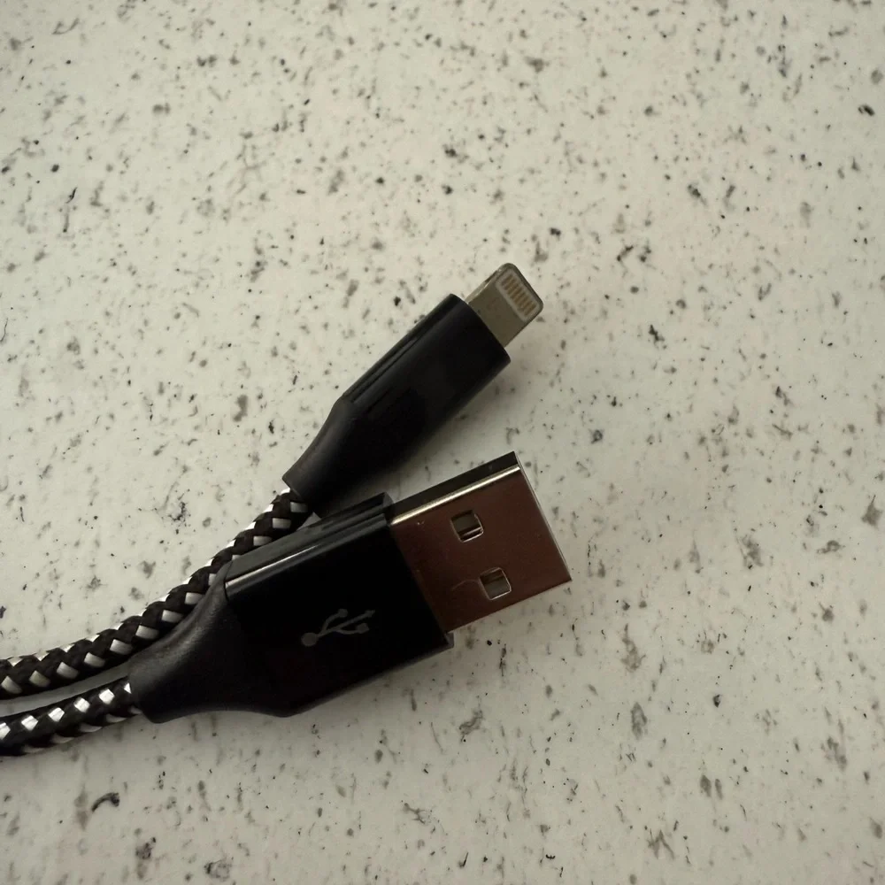 3m Braided Black USB to Lightning Charging Cable
